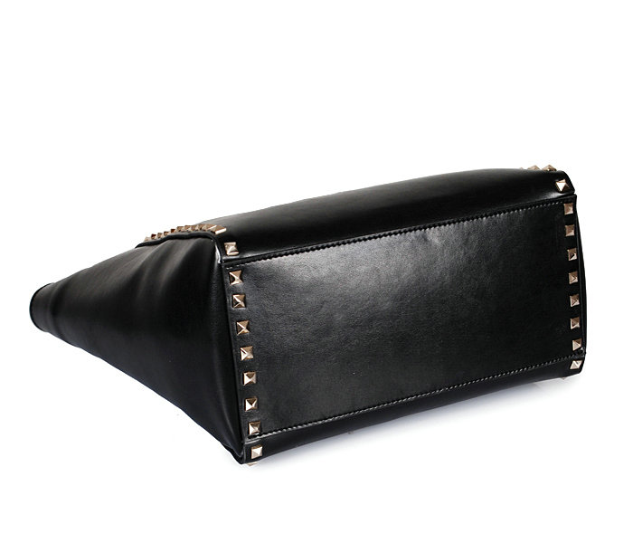 2014 Valentino Garavani Rockstud Double Handle Bag VG2501 black